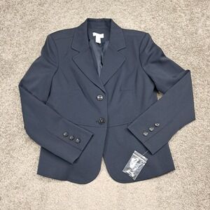 Charter Club Navy Blue 2-Button Tailored Blazer Jacket Womens Size 6 Office Wear